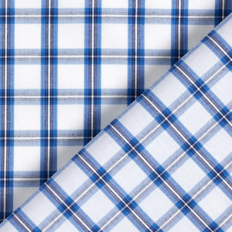Cotton fabric shirt check – white/blue, image number 4