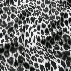 French terry brushed snow-leopard digital print – black/white, 