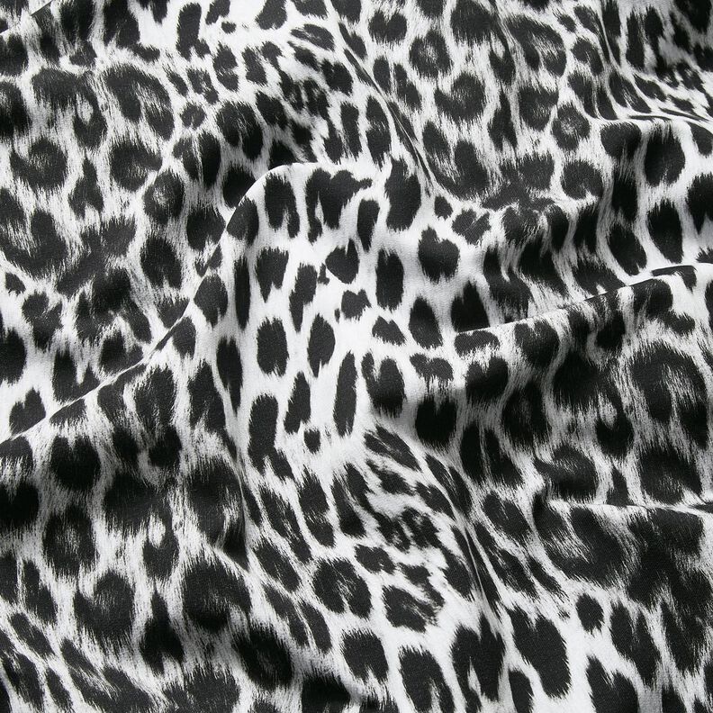 French terry brushed snow-leopard digital print – black/white,  image number 2