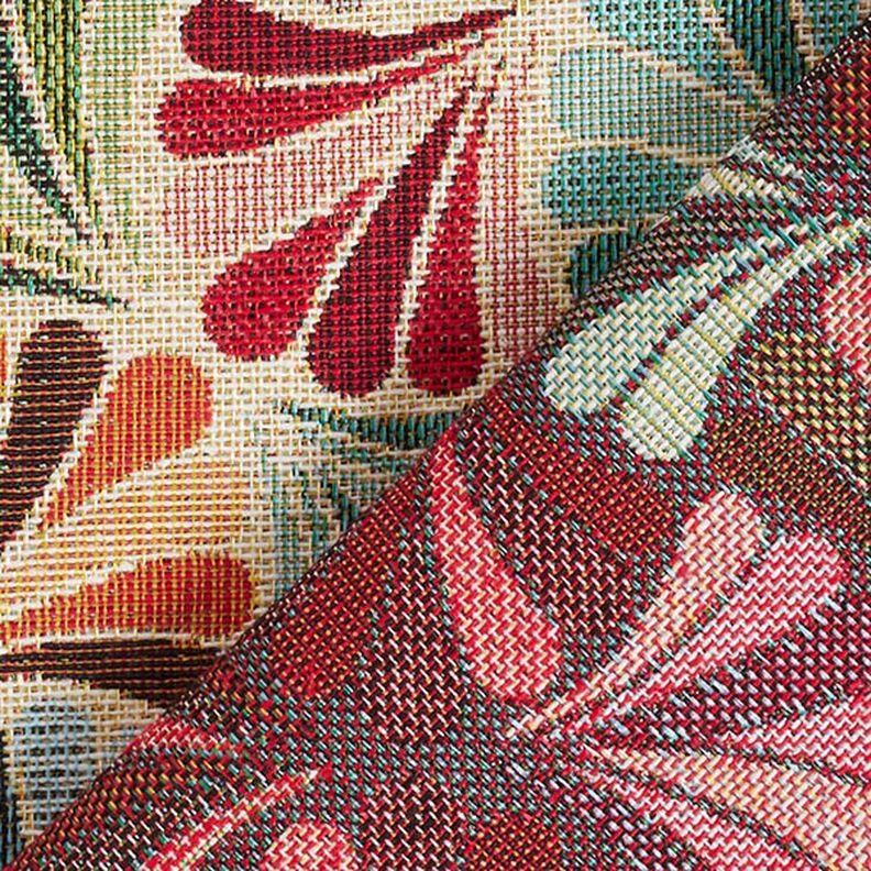 Decor Fabric Tapestry Fabric Colourful Fans – light beige/blue | Remnant 50cm, image number 4