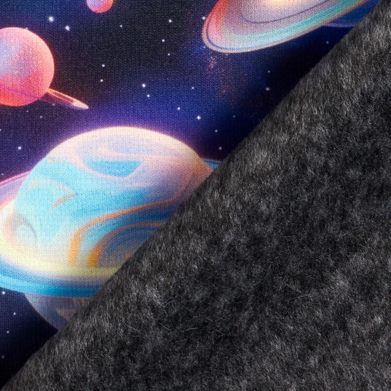 Alpine Fleece Planets Digital Print – navy blue,  image number 4