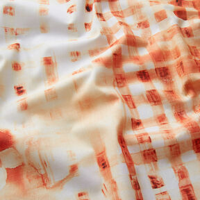 GOTS Cotton Batiste border fabric checks with colour gradient | TCC x LOOKS by Wolfgang Joop – fire, 