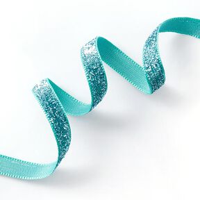 Velvet ribbon Metallic [10 mm] – aqua blue, 