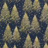 Cotton Poplin Gold Dust Fir Trees – midnight blue/gold,  thumbnail number 1