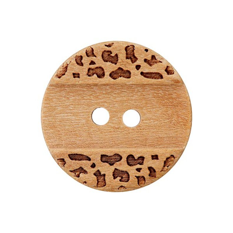 2-Hole Wooden Button  – beige,  image number 1