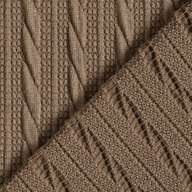 Knit Cloqué Cable-knit print – dune, image number 4