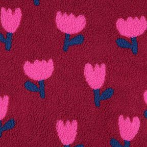 Teddy Fur Tulips | Poppy Fabrics – carmine, 