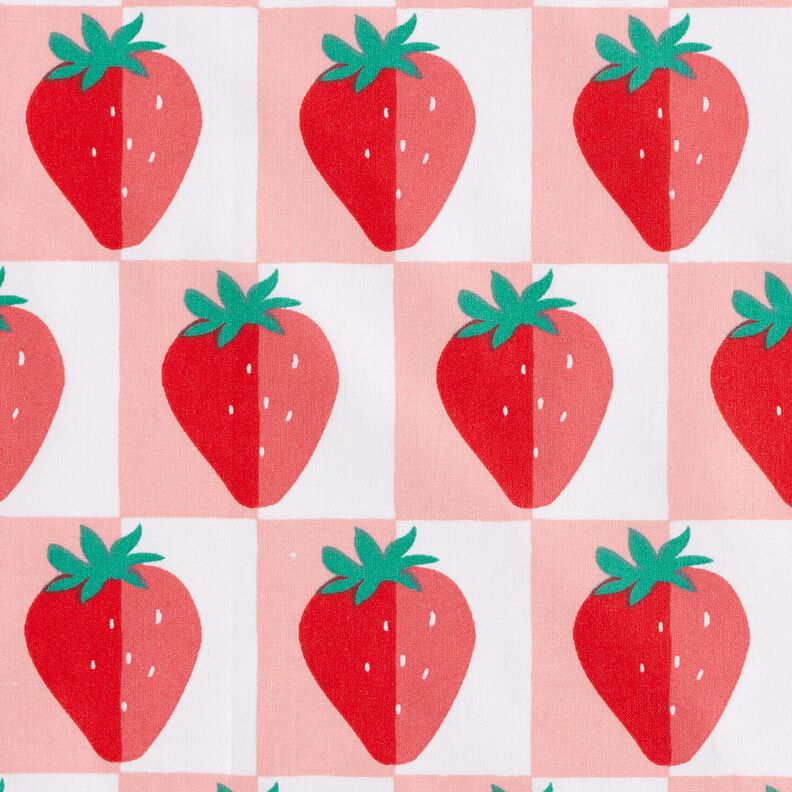 Coated Cotton strawberry checks – rosé/red,  image number 1