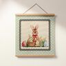 Decorative Panel Tapestry Fabric cute Easter bunny – light beige/pale mint,  thumbnail number 6