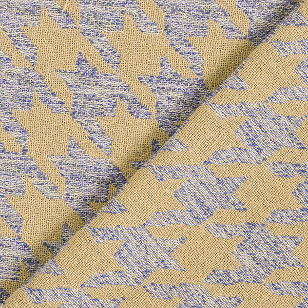 Large Houndstooth Double Weave – beige/steel blue,  image number 1