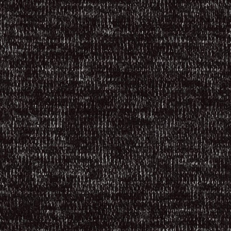 Knitted fabric wool blend glitter melange – black/metallic silver, image number 1