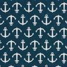 Decor Fabric Jacquard anchor – ocean blue/white,  thumbnail number 1