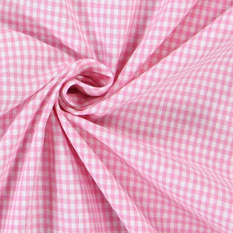 Cotton Vichy check 0,2 cm – pink/white,  image number 2