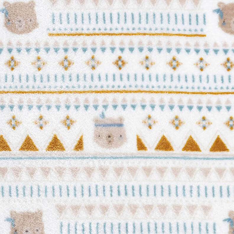 Cosy Fleece Bears and Diamonds – white/brilliant blue,  image number 1