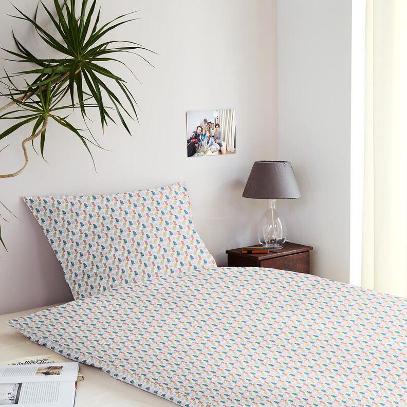 Cotton Cretonne hatched shapes – silver grey/pastel violet,  image number 7