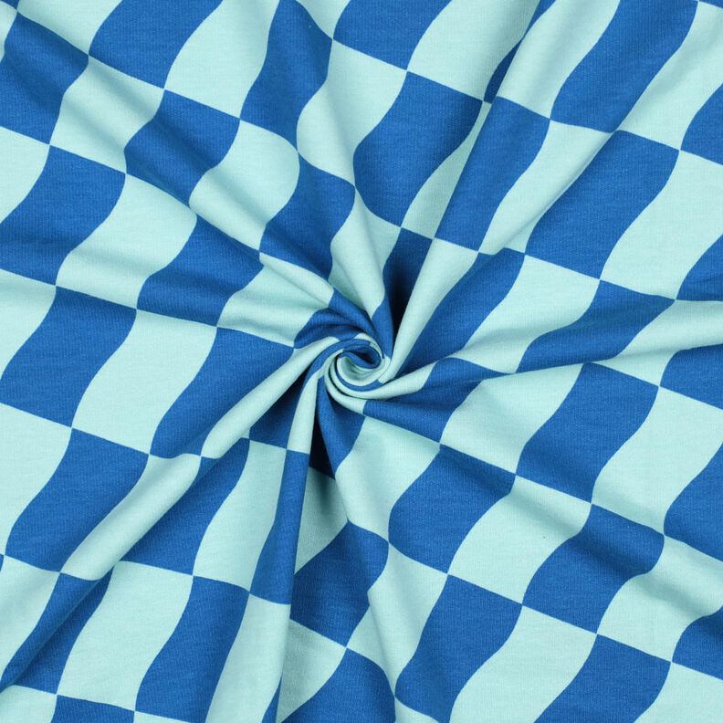 Softsweat wavy check| Poppy Fabrics – royal blue/ice blue,  image number 3