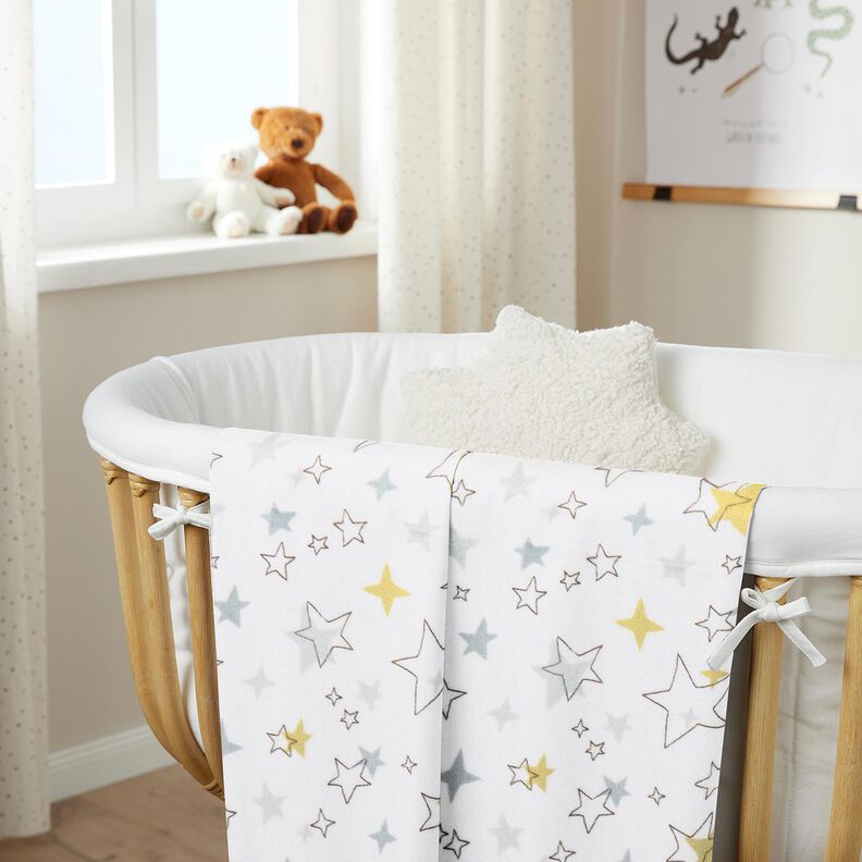 Cosy Fleece colourful stars – ivory/sunglow,  image number 6