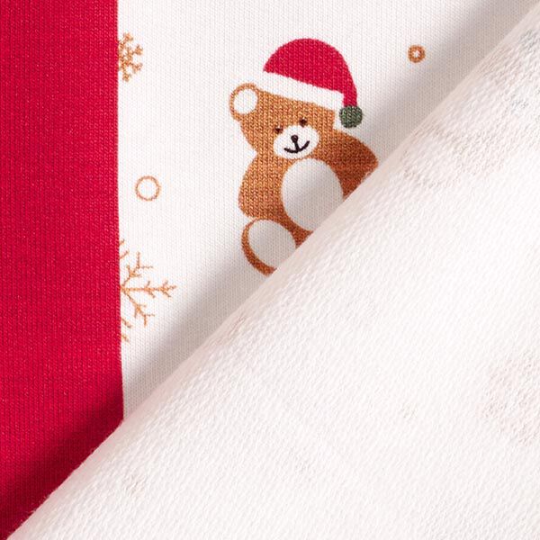 Panel French Terry Christmas teddy – offwhite/red,  image number 5