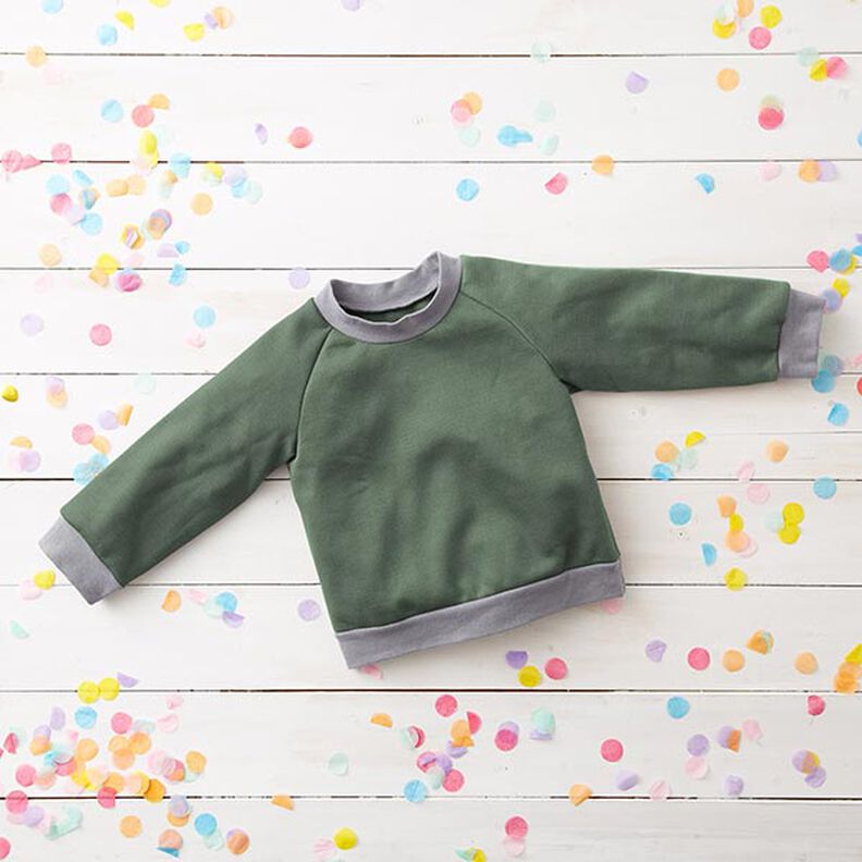 Light Cotton Sweatshirt Fabric Plain – pine, image number 7