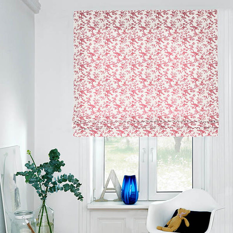 Cotton Cretonne birds – red/offwhite,  image number 8