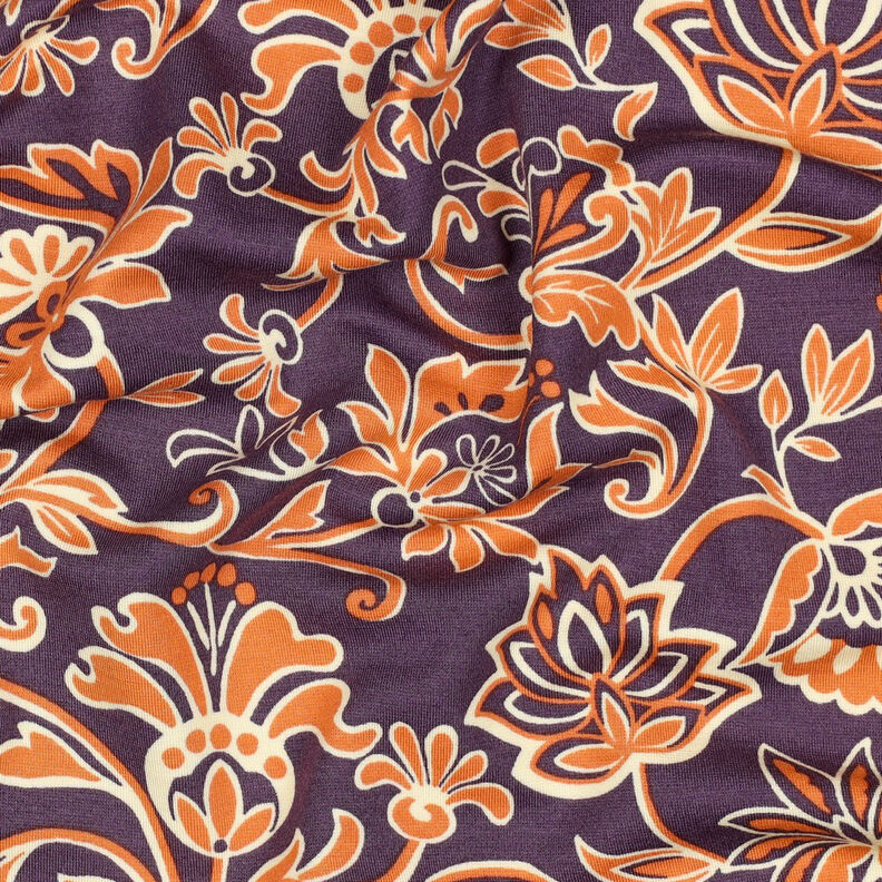 Ponte Roma Jersey Paisley flowers | Poppy Fabrics – lilac, image number 2