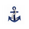 Appliqué  Anchor [ 4 x 3,2 cm ] – silver/blue,  thumbnail number 1