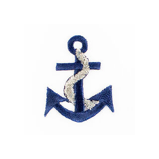 Appliqué  Anchor [ 4 x 3,2 cm ] – silver/blue, 