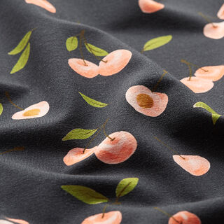 Cotton Jersey cherries Digital Print | Poppy – navy blue, 