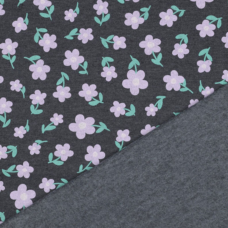 Sweatshirt Fabric Flowers | by Poppy – anthracite/mauve,  image number 4