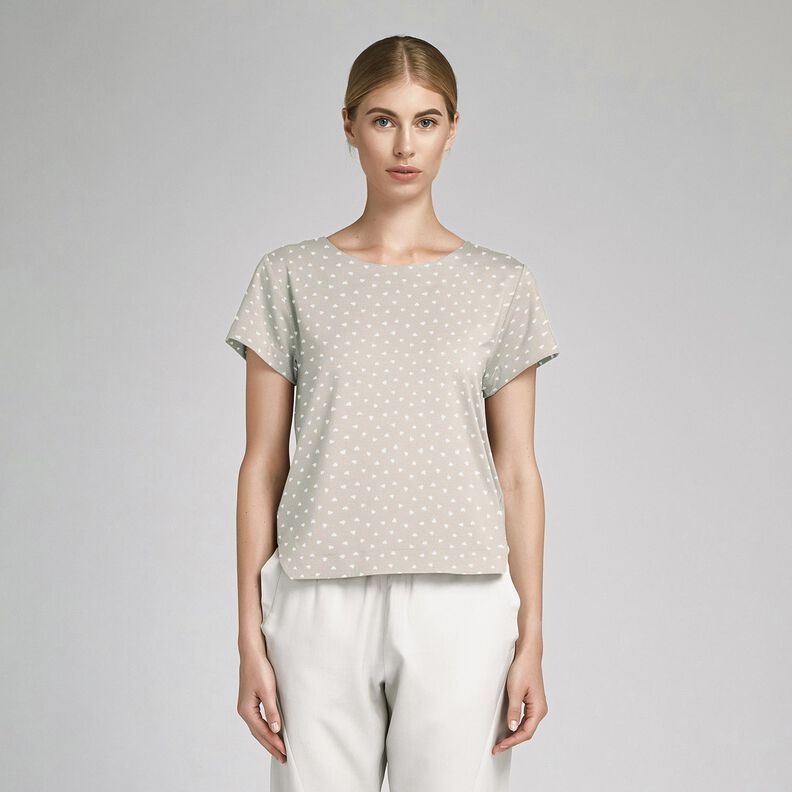 Scattered hearts organic cotton poplin – greige,  image number 6