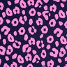 French Terry Jeans look neon leopard print – midnight blue/neon pink,  thumbnail number 1