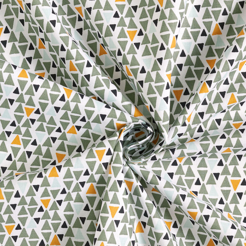 Cotton Cretonne Mini triangles – reed/white,  image number 3