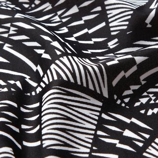 Swimsuit fabric abstract graphic pattern – black/white, 