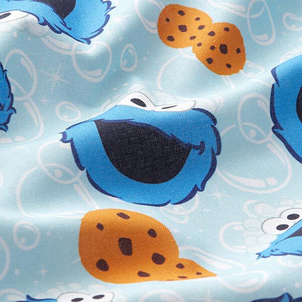 Cookie Monster Cretonne Decor Fabric | CPLG – baby blue/royal blue,  image number 2