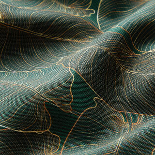 Decor Fabric Canvas Leaves – dark green, 