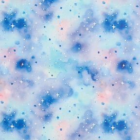 Raincoat Fabric watercolour starry sky Digital Print – ice blue/blue lilac, 