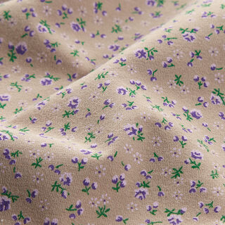 Millefleur cotton jersey – dark beige, 
