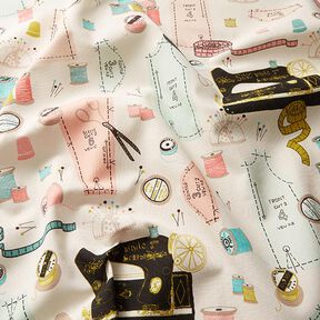 Decor Fabric Half Panama Sewing machine – light beige/salmon, 