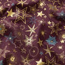 Cotton Poplin Large Stars – merlot/gold,  thumbnail number 2