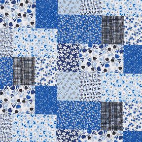 Cotton Cretonne patchwork-look – white/blue, 
