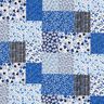 Cotton Cretonne patchwork-look – white/blue,  thumbnail number 1