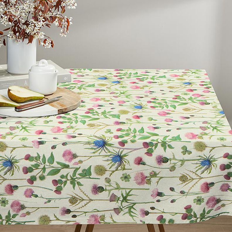 Decor Fabric Half Panama Thistles – pine/natural, image number 8