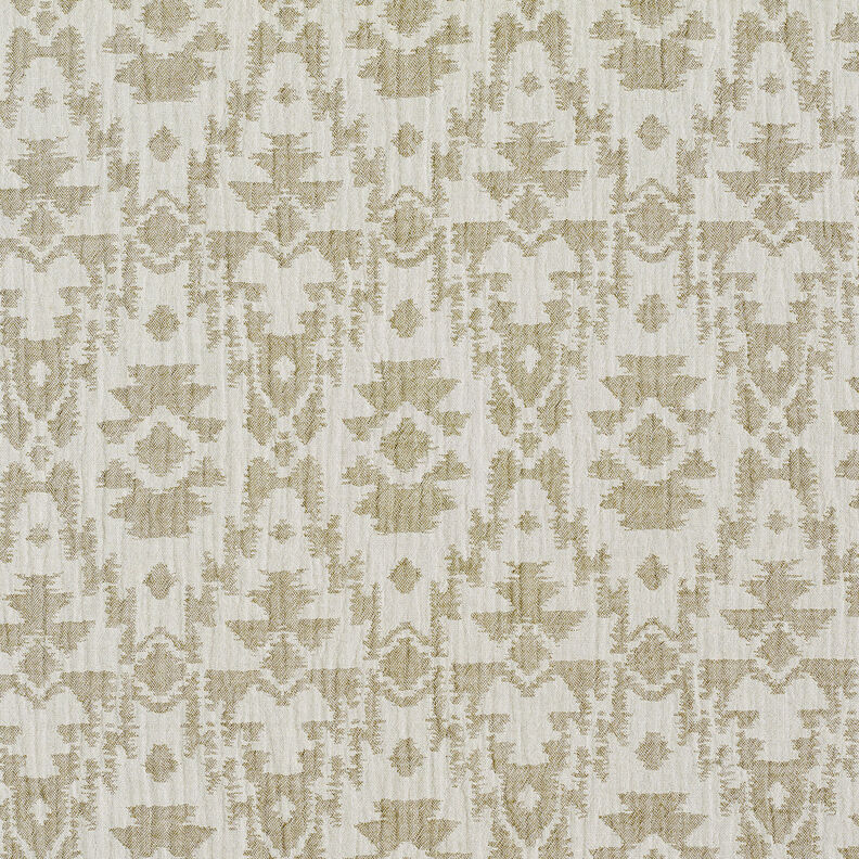 Double Gauze/Muslin Jacquard Aztec pattern | by Poppy light khaki/misty grey,  image number 1