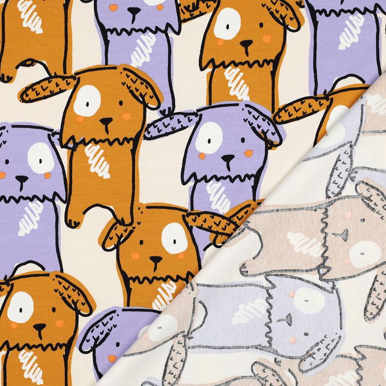 Cotton Jersey floppy-eared dogs | Poppy Fabrics – offwhite, image number 4