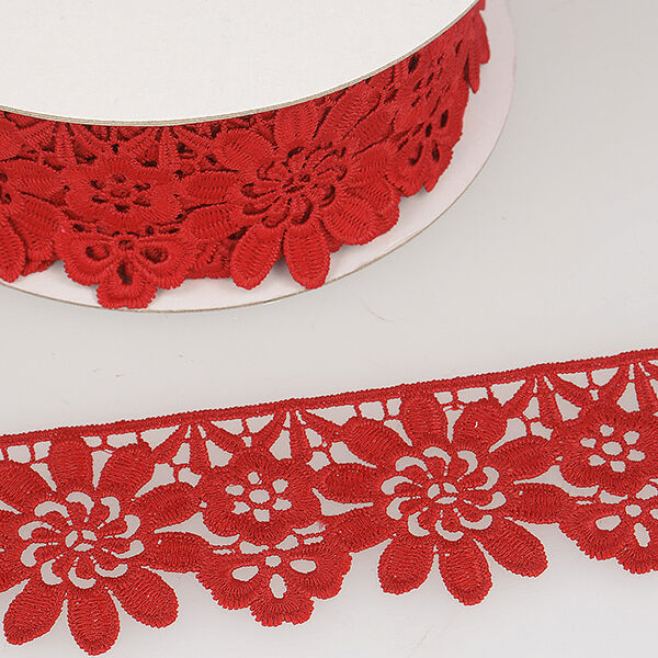 Floral Lace Ribbon  – red,  image number 2