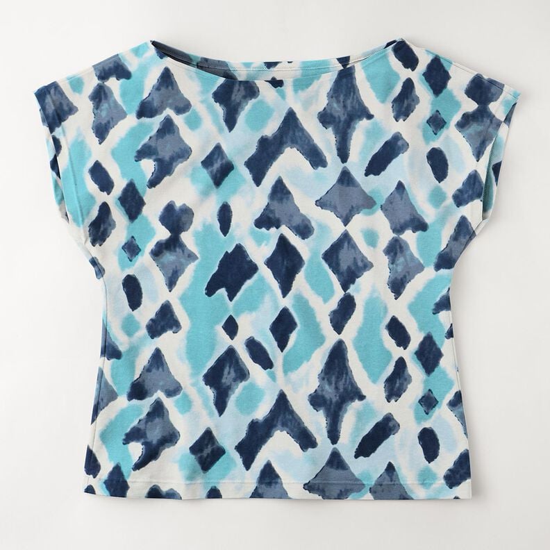 Viscose Jersey Ikat Patterns – sky blue/midnight blue,  image number 5