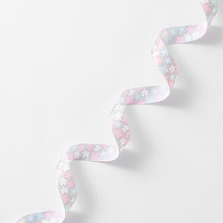 Satin Ribbon Flowers – grey/pink, 