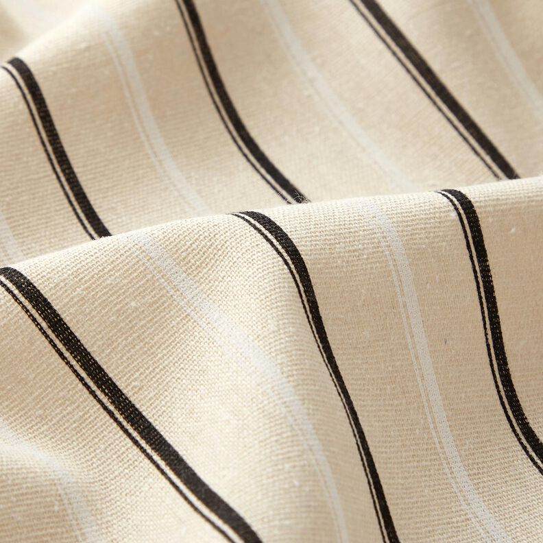 Linen Blend Stripes – almond/black,  image number 2