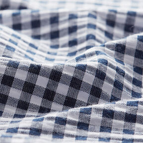 Seersucker Gingham Cotton Blend – navy blue, 