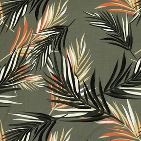 viscose fabric Stretch Palm Fronds – light khaki/terracotta, 